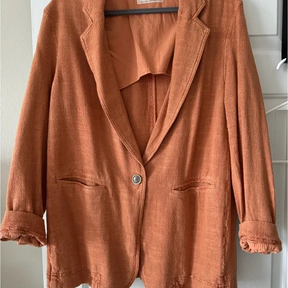 WE THE FREE XS BARN JACKET WAY OVER SIZE Apricot, oversized and unlined NWOT - Picture 2 of 13